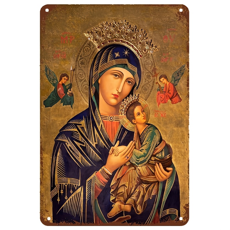 Metal Photo Panel - 2D vintage metalen bord, Maagd Maria