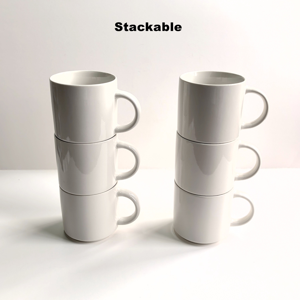 Sublimation Mug White - ReadStar 6-delige stapelbare puur witte keramische