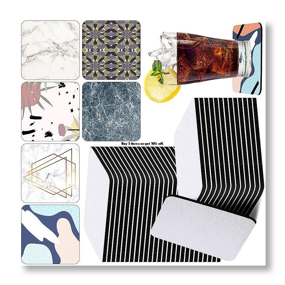 Coaster Sublimation Blank - ✱ 35 stuks vierkante sublimatie-onderzetters, blanco