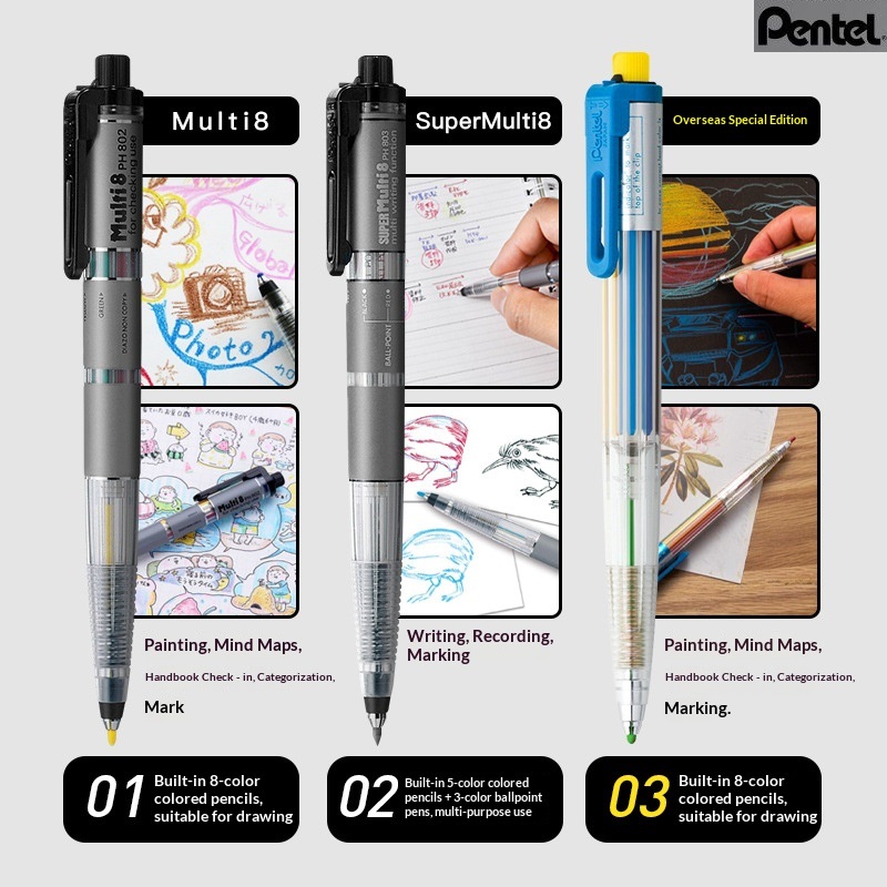 Pentel Pen Energel - Originele Japan Pentel Art Multi 8