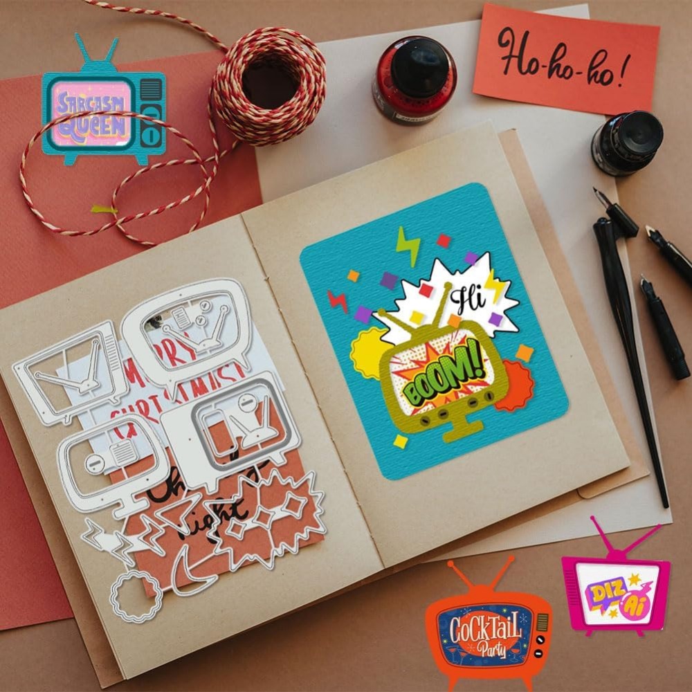 Retro TV-stansmessen stencils  - Metal Photo Panel recensie en prijs
