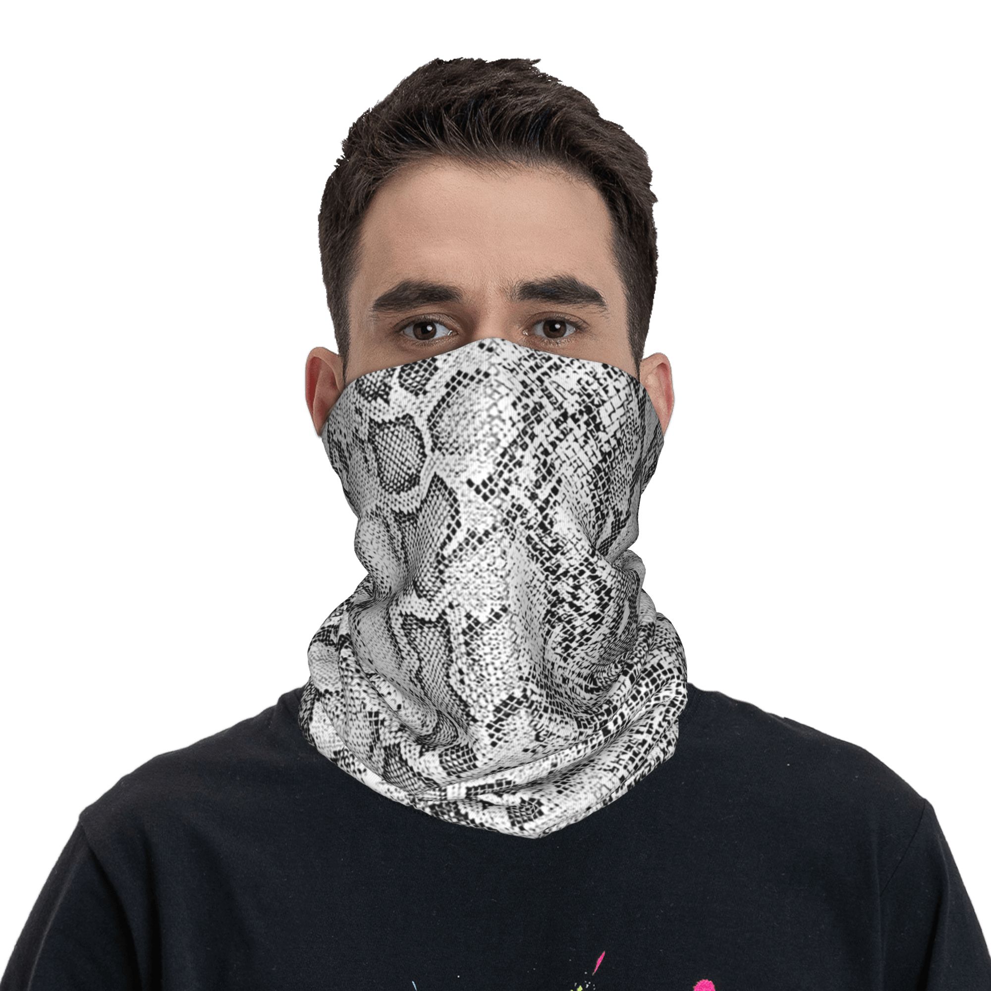 Grijsbandana met slangenhuidpa - Bandana Blank White recensie en prijs